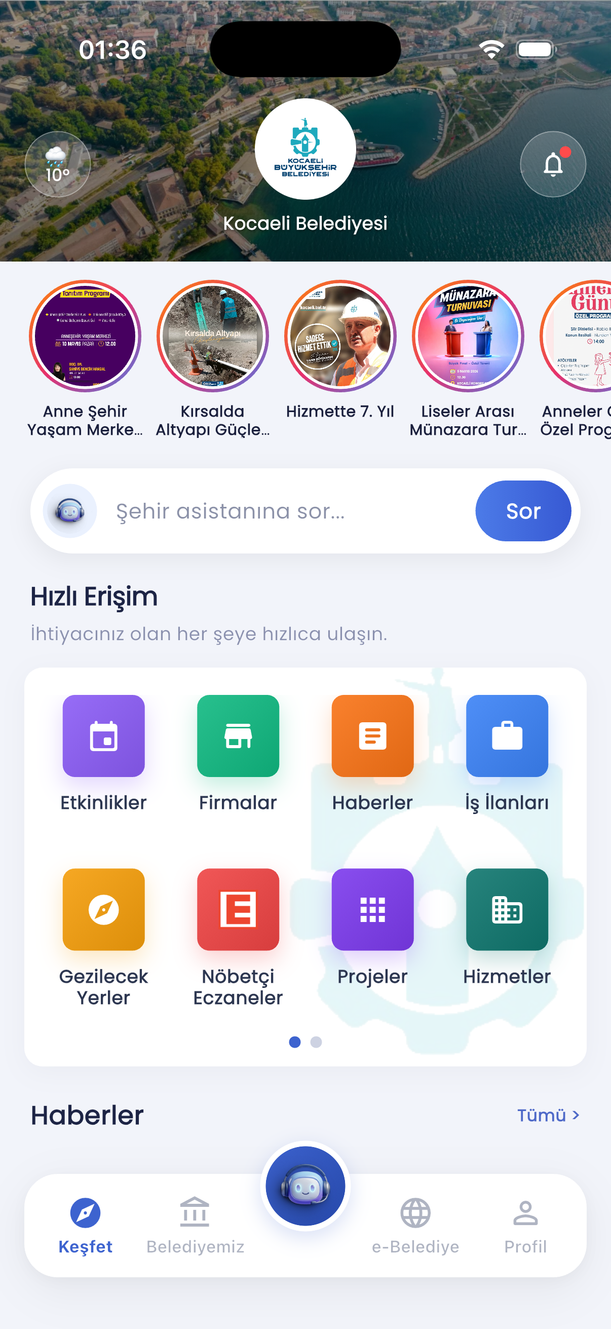 Belediye+SuperApp uygulama ekranı